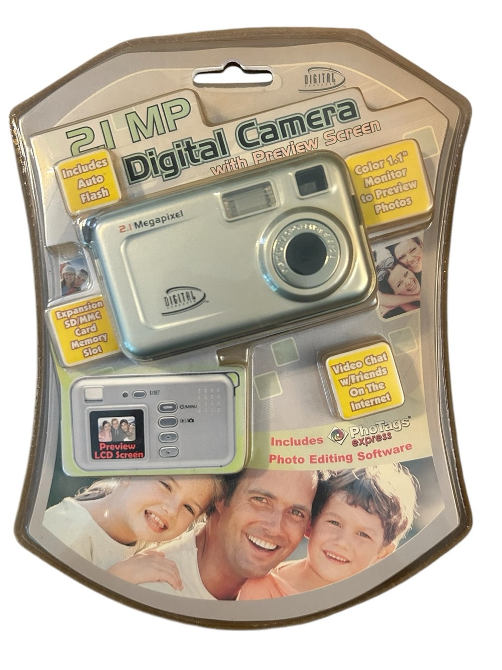 NEW Digital Concepts 21 MP Digital Camera w/Preview Screen 2007 NOS Auto Flash